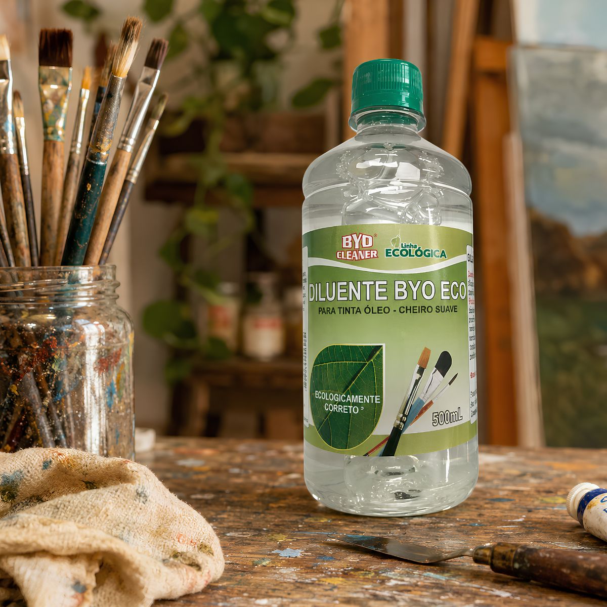 Diluente Byo Eco 500ml para Tinta a Óleo e Pintura Artística - Byo Cleaner