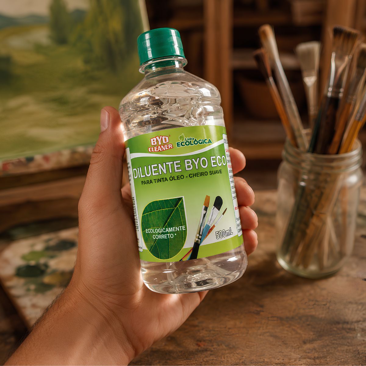 Diluente Byo Eco 500ml para Tinta a Óleo e Pintura Artística - Byo Cleaner