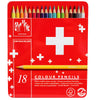 Estojo de Lápis de Cor Caran D'ache Swissmade Aquarelável com 18 Cores