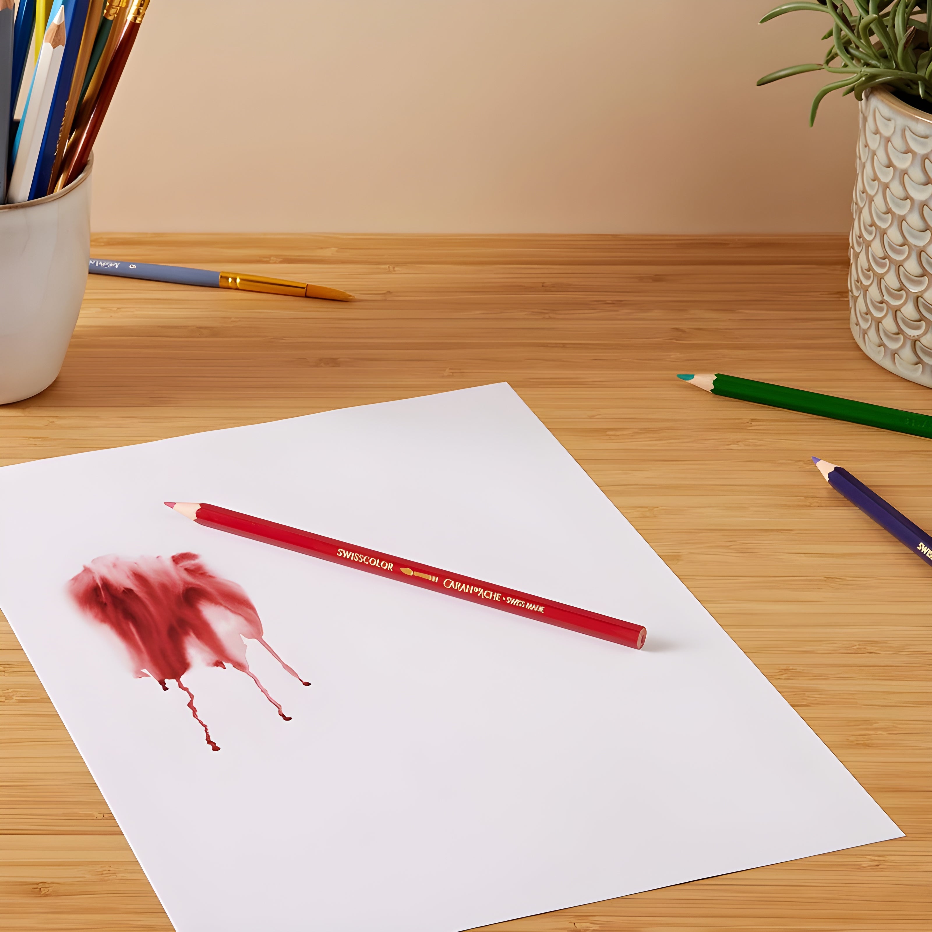 Estojo de Lápis de Cor Caran D'ache Swissmade Aquarelável com 18 Cores