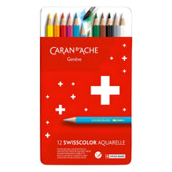 Estojo de Lápis de Cor Caran D'ache Swissmade Aquarelável com 12 Cores