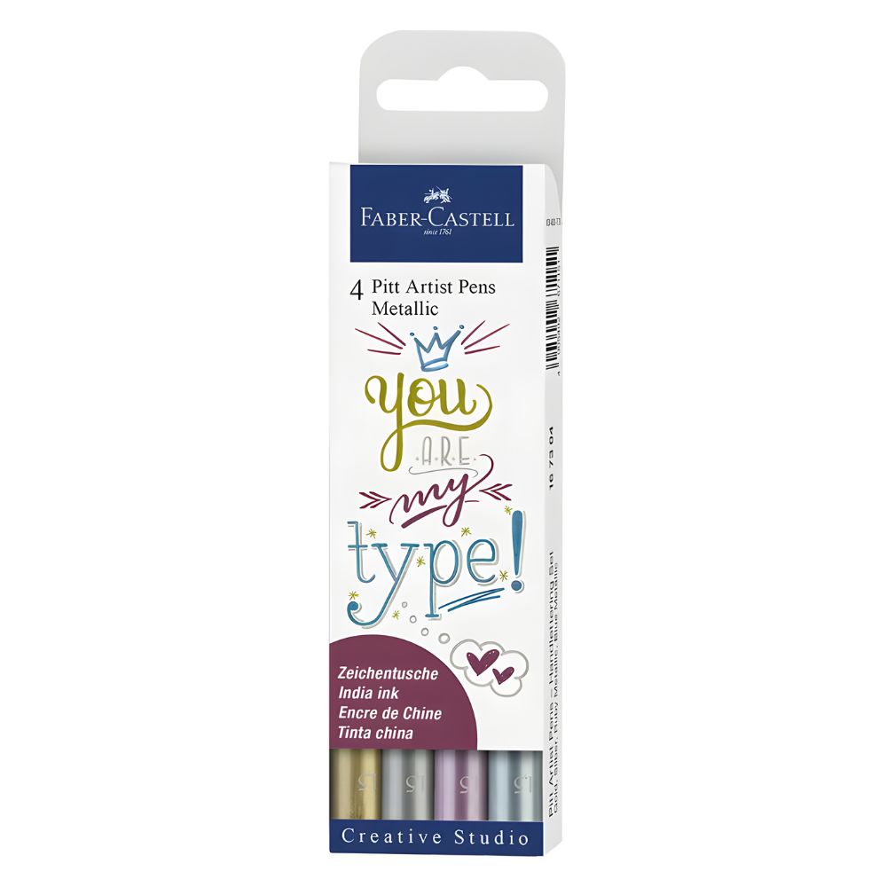 Estojo Caneta Pitt Artist Pen Metálicas 1.5Mm 4 Unidades - Faber-castell 167304