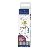 Estojo Caneta Pitt Artist Pen Metálicas 1.5Mm 4 Unidades - Faber-castell 167304
