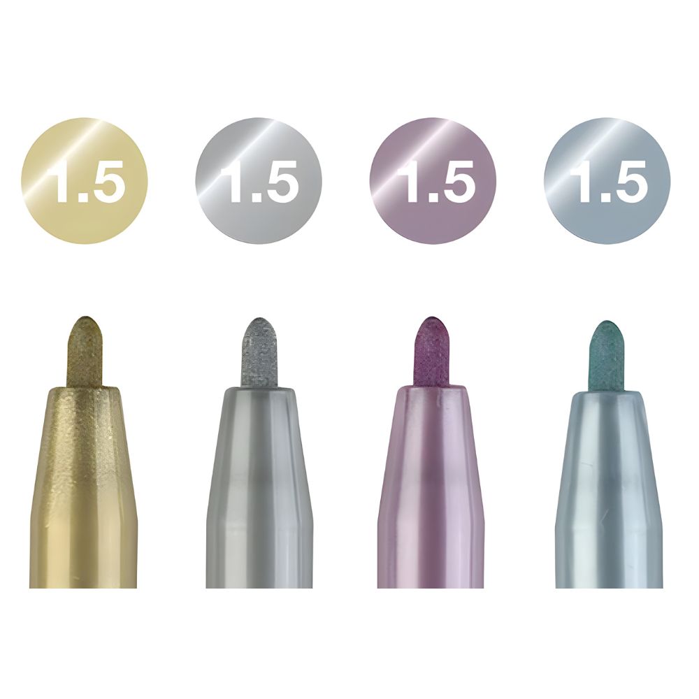 Estojo Caneta Pitt Artist Pen Metálicas 1.5Mm 4 Unidades - Faber-castell 167304