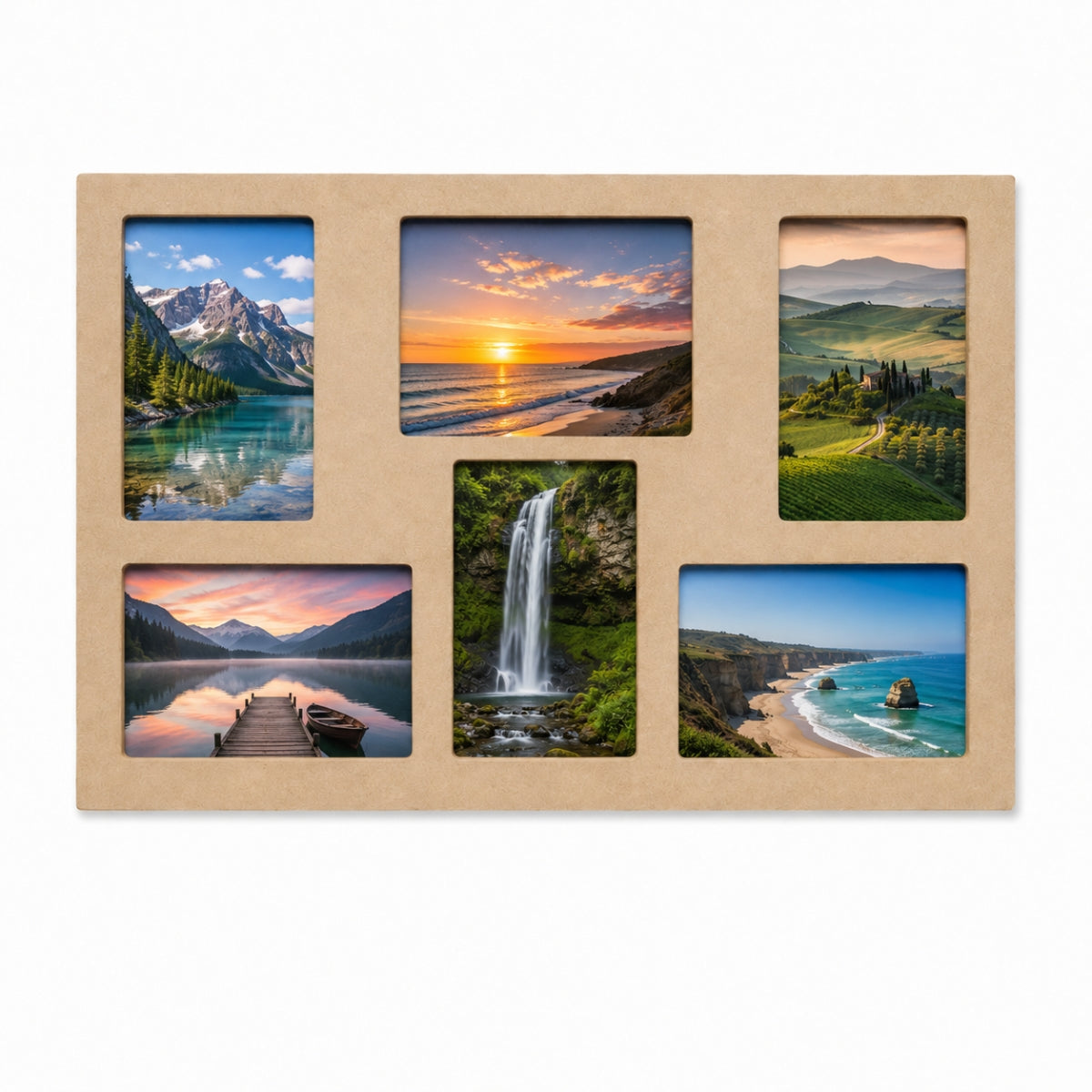 Painel com Acetato 6 Fotos Mdf Cru 45x30,5cm 9mm