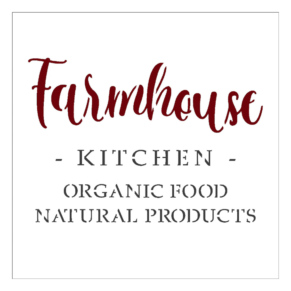 Stencil Farmhouse Kitchen 10x10cm para Pintura Decorativa e Artesanato 2993 - Opa