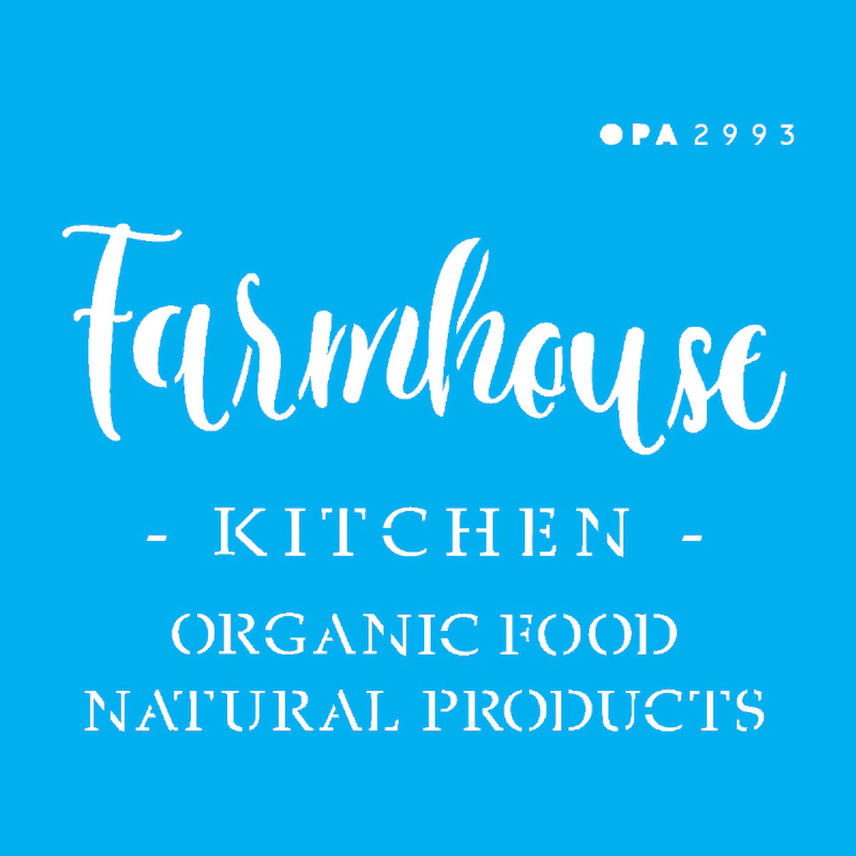 Stencil Farmhouse Kitchen 10x10cm para Pintura Decorativa e Artesanato 2993 - Opa