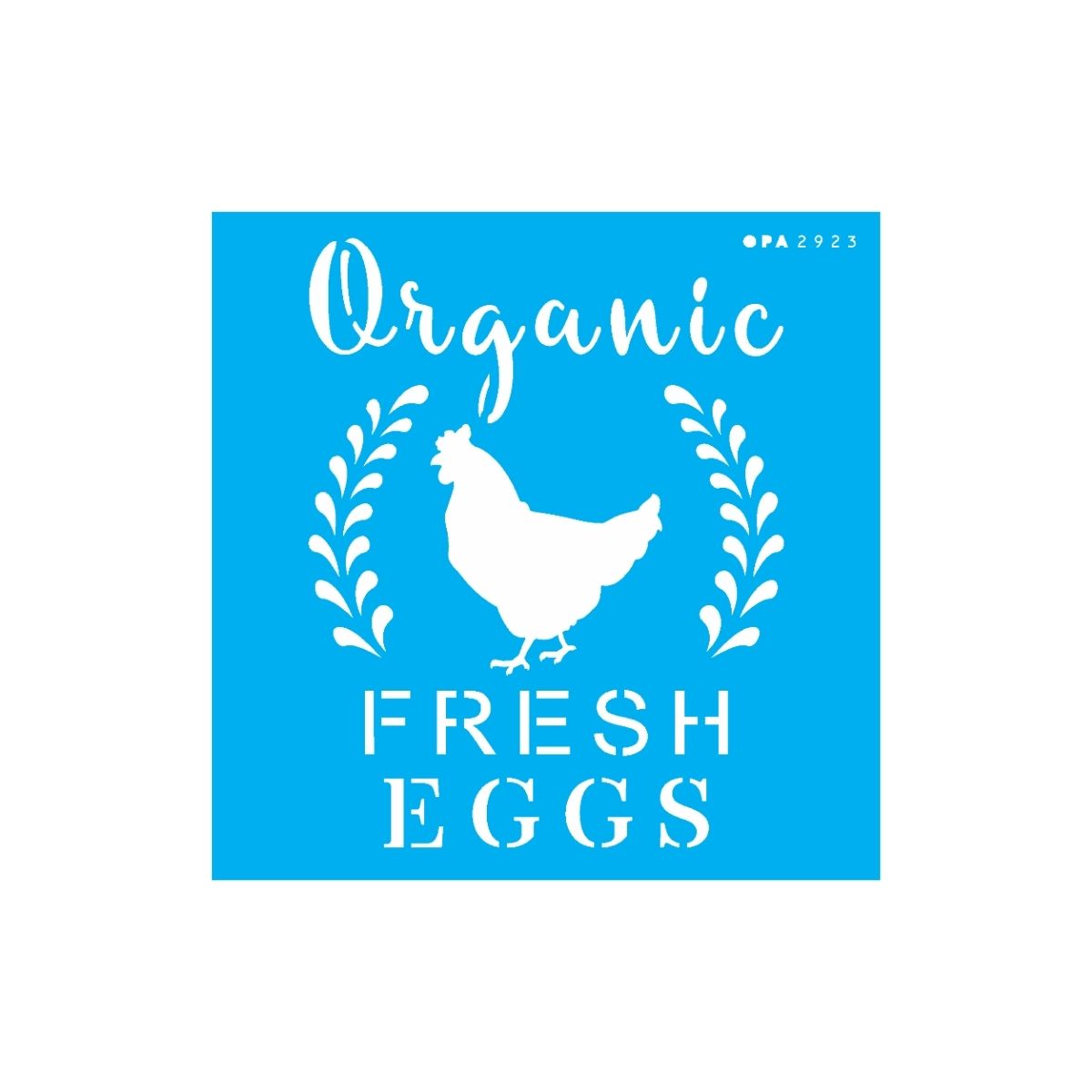 Stencil para Pintura Opa 14x14cm - 2923 Farmhouse Organic Fresh Eggs