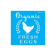 Stencil Opa 14x14cm - Farmhouse Organic Fresh Eggs - 2923