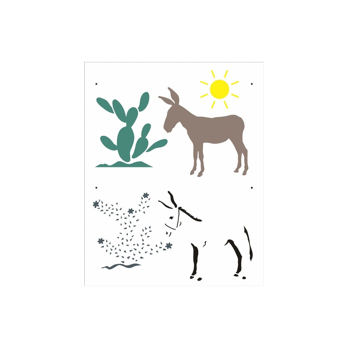 Stencil Opa 20x25cm - Country Brasil - Burro Sertão - 2959