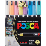 Estojo Caneta Posca Pc-1mr Ponta Extra Fina 0.7Mm com 8 Cores Soft