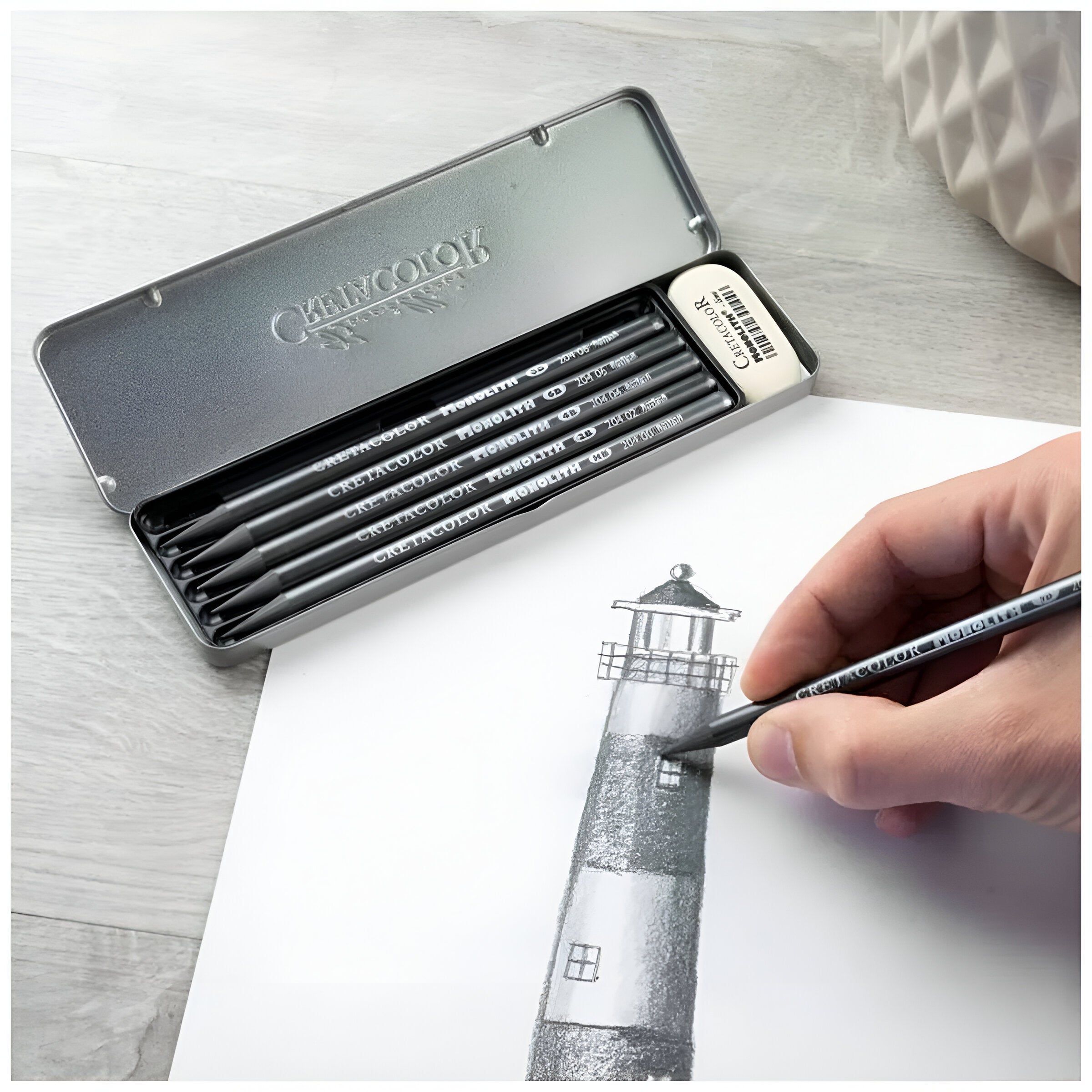 Estojo Lápis Monolith Graphite Pocket Cretacolor 7 Peças 204 26