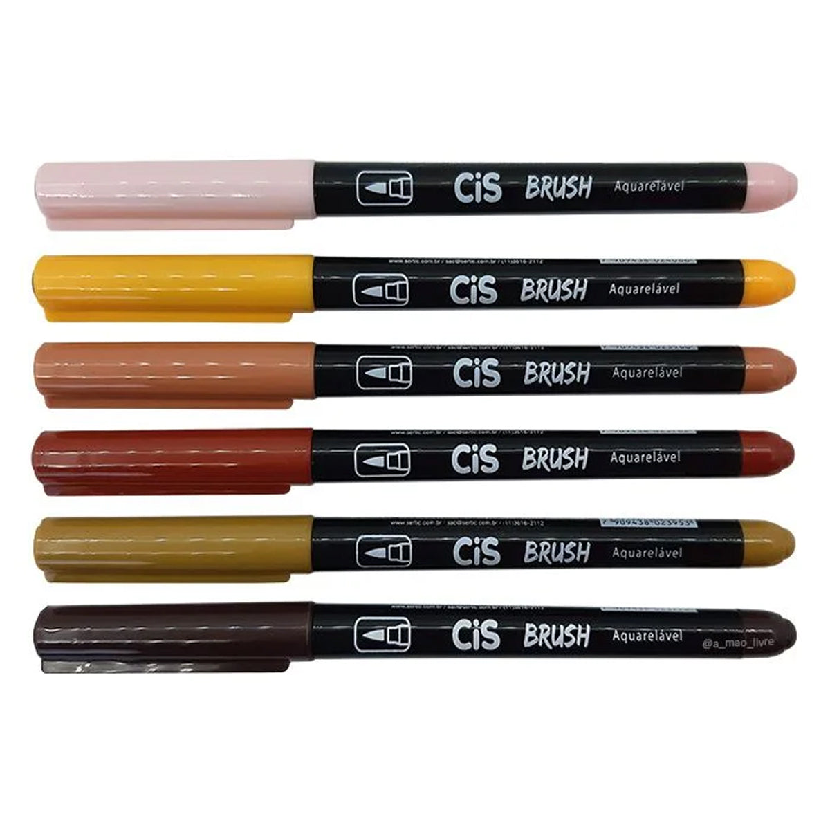Estojo de Marcador Artistico Brush Aquarelavel com 6 Cores - Tons de Pele - Cis