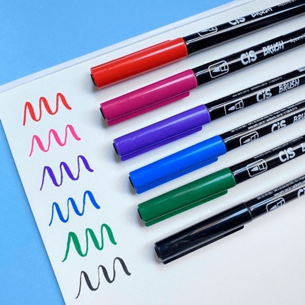 Marcador Brush C/6 Cores Básicas 71.0000 - Cis