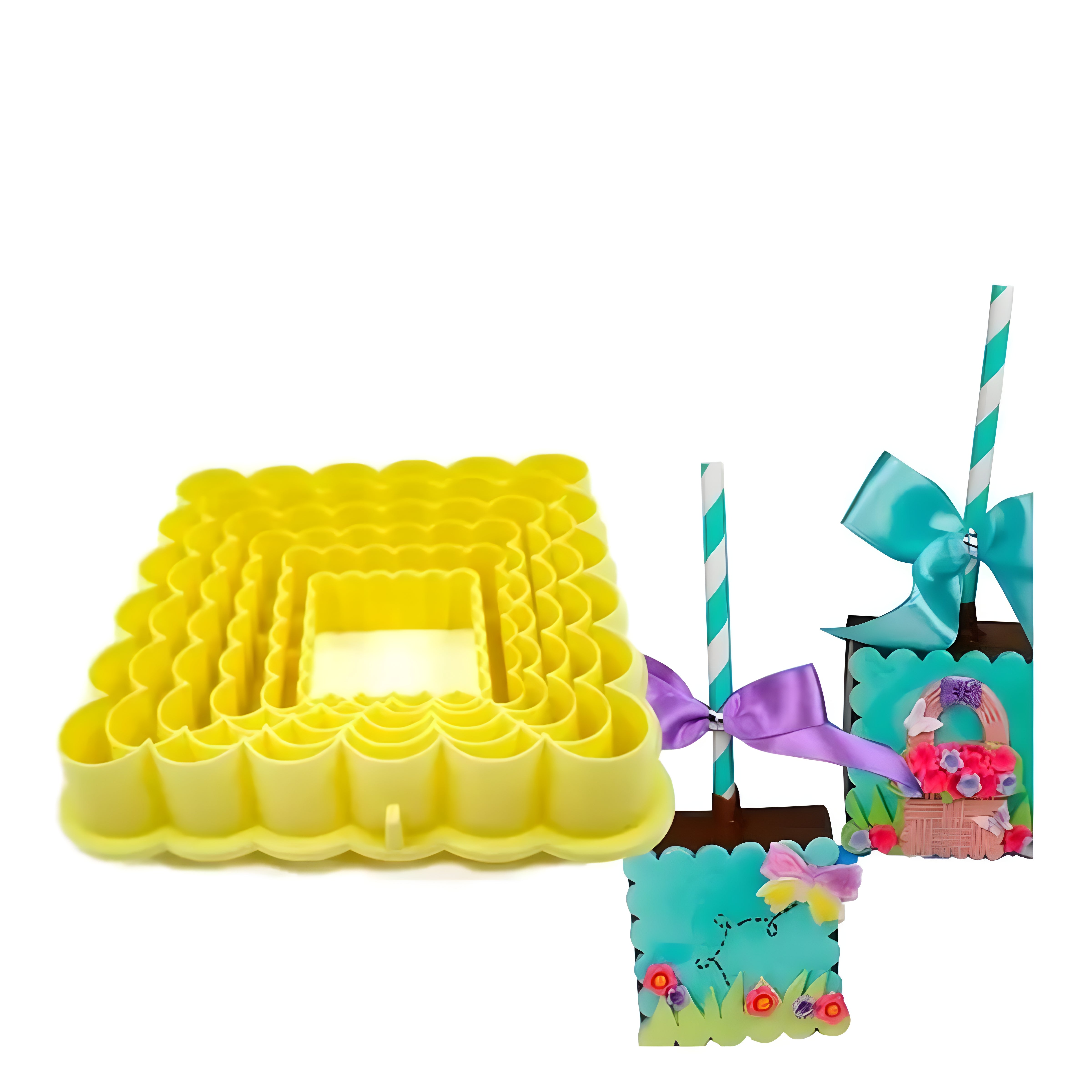 Kit Cortador Quadrado Babado para Massas com 6 Peças - Bluestar