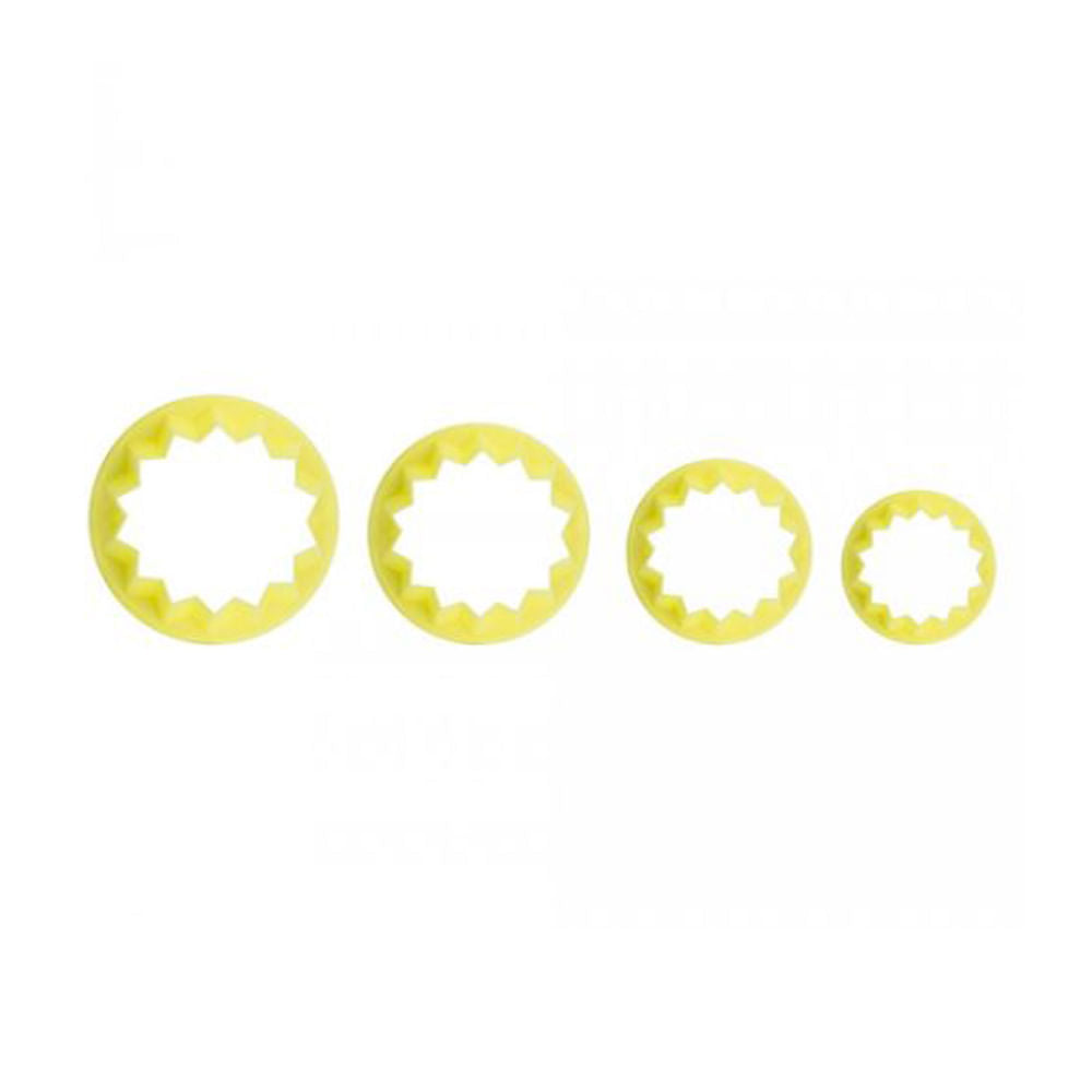 Kit Cortador Redondo Babado P para Massas com 4 Peças - Bluestar