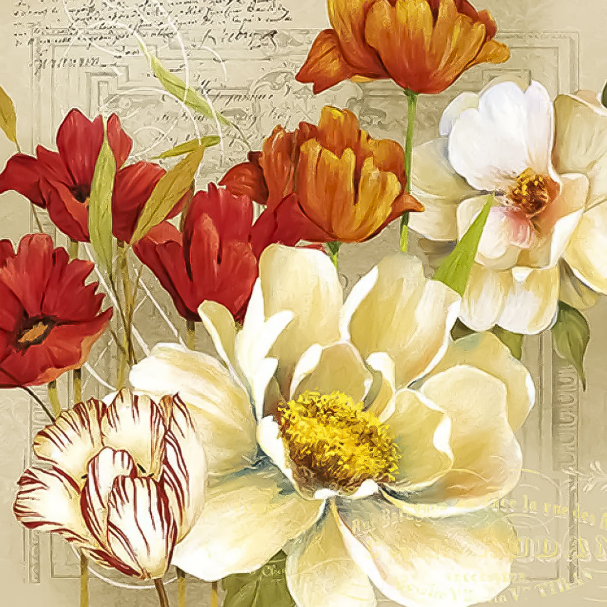 Guardanapo para Decoupage Ambiente 33x33cm com 2 Unidades - Tulipas