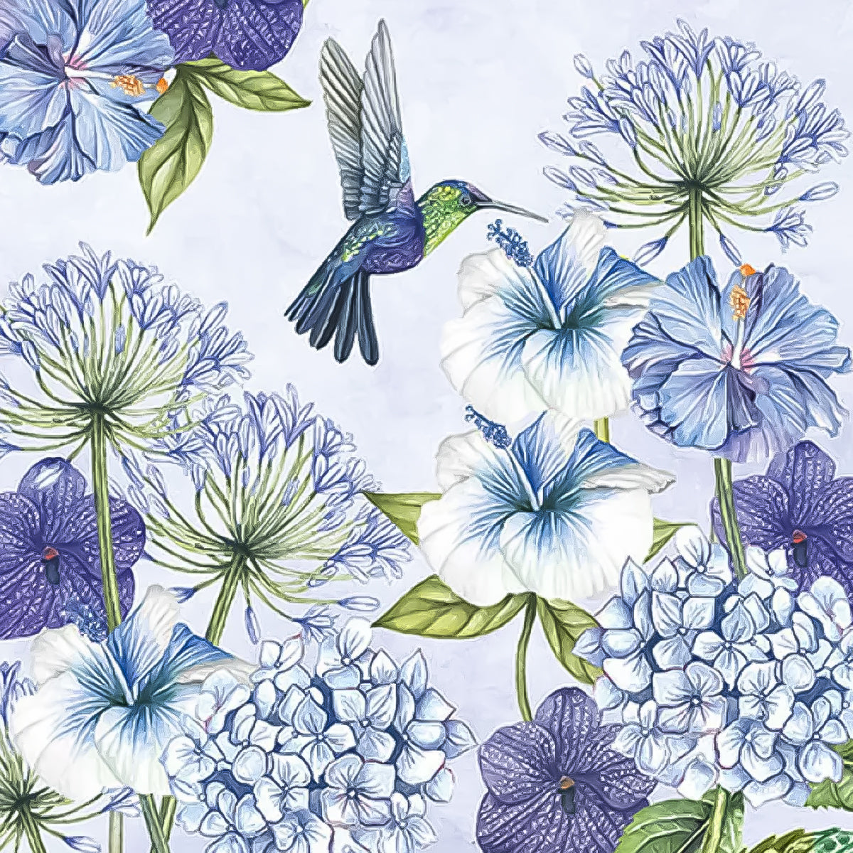 Guardanapo para Decoupage Ambiente com 20 Unidades 33x33cm - Flor Beija-flor