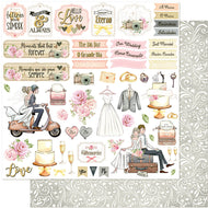 Papel para Scrapbook Dupla Face Coleção Casamento 30,5x30,5cm para Scrapbook e Papelaria Criativa Sd-1121 - Litoarte