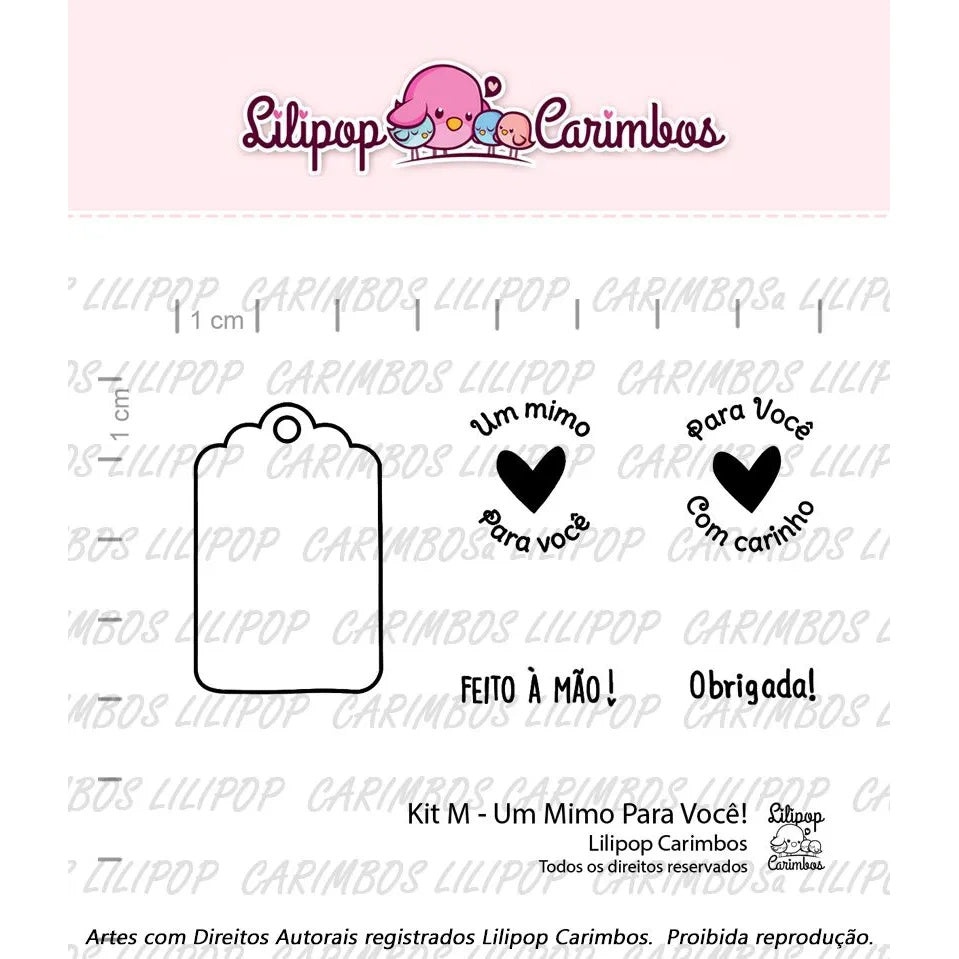 Cartela de Carimbos Um Mimo para Você em Fotopolímero para Artesanato e Scrapbook - Lilipop