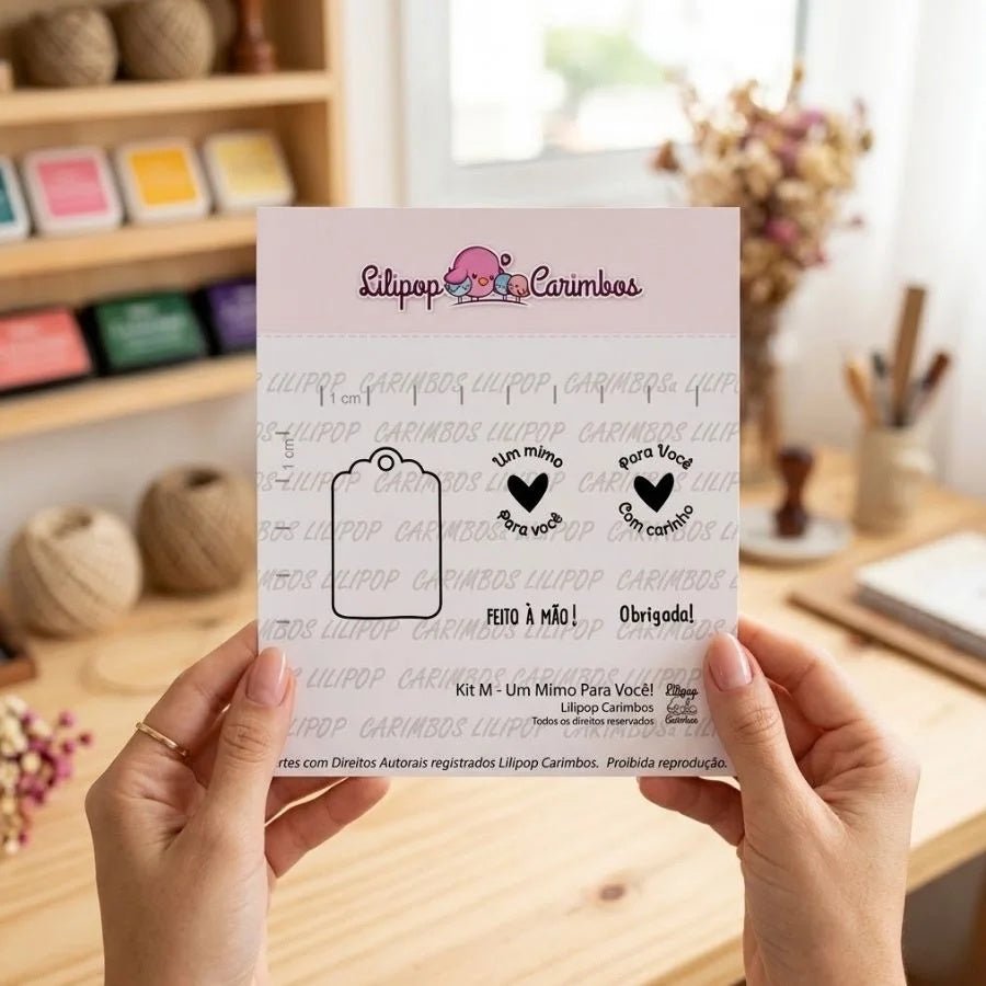 Cartela de Carimbos Um Mimo para Você em Fotopolímero para Artesanato e Scrapbook - Lilipop