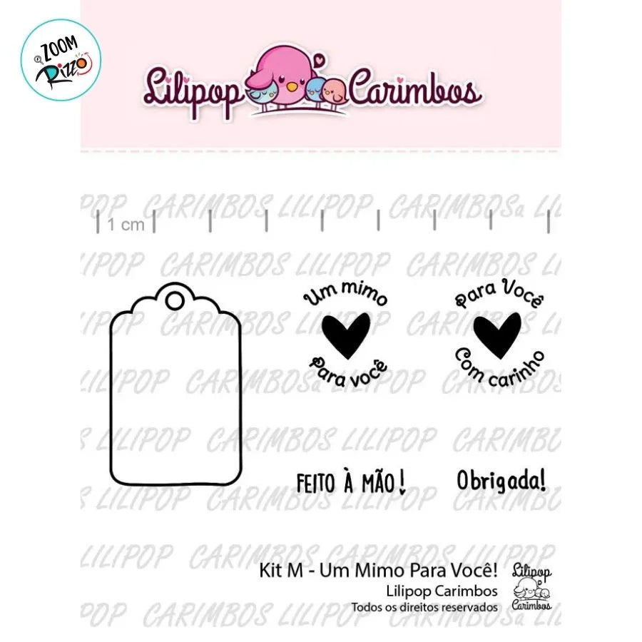 Cartela de Carimbos Um Mimo para Você em Fotopolímero para Artesanato e Scrapbook - Lilipop