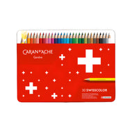 Estojo de Lápis de Cor Caran D'ache Swissmade Aquarelável com 30 Cores