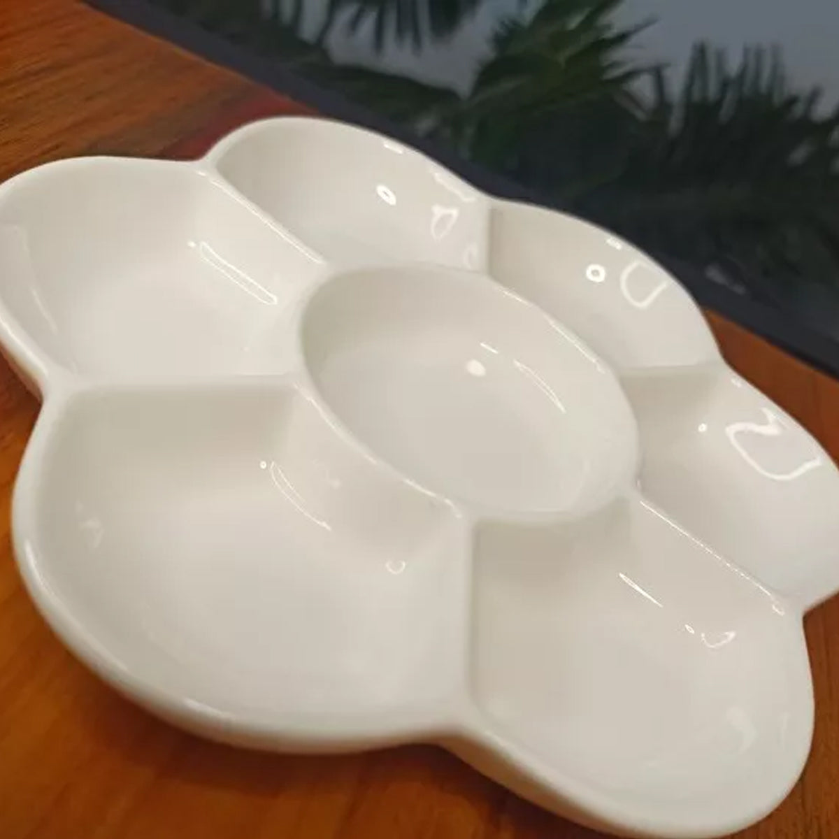 Godê de Porcelana Sinoart Flor com 7 Cavidades