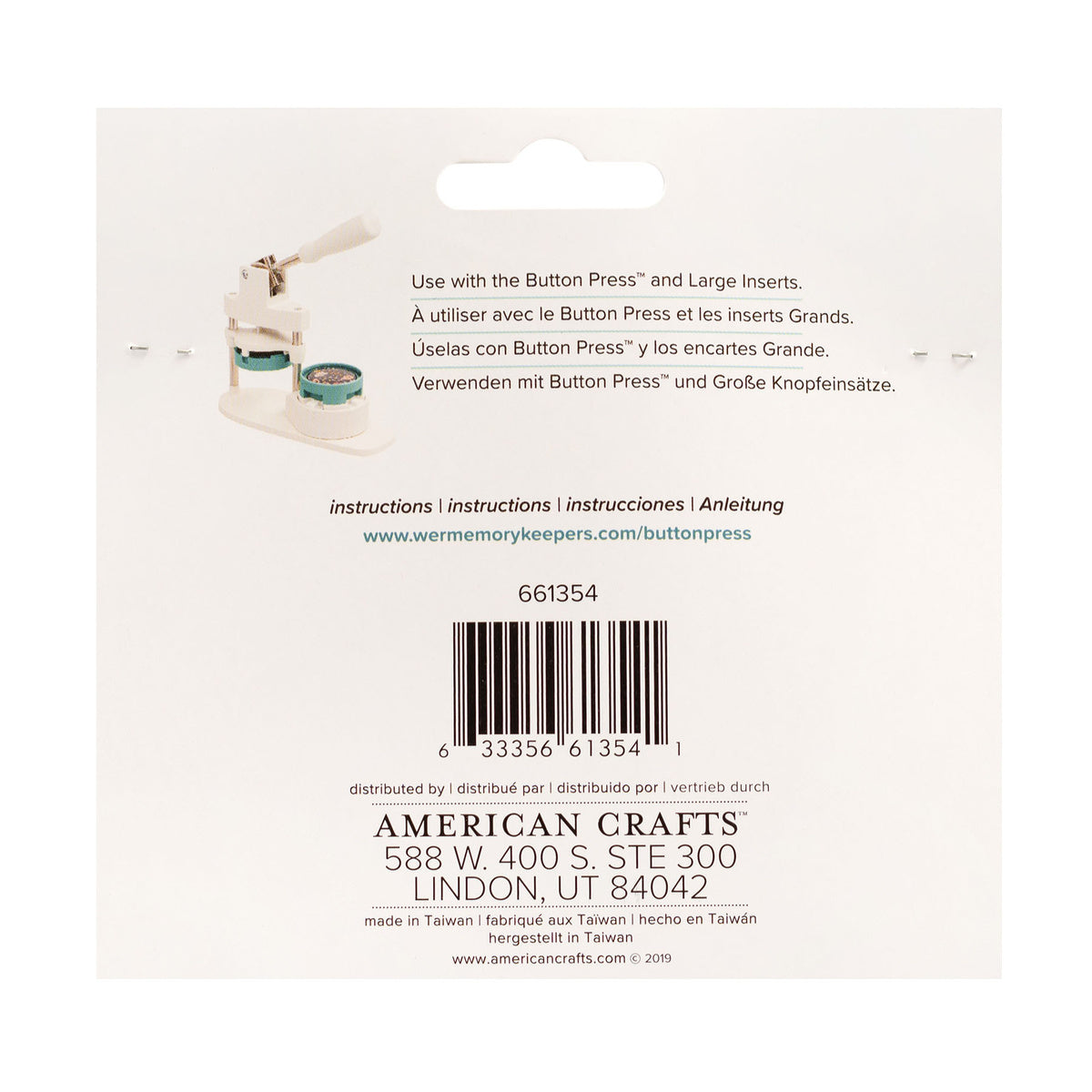 Acessório Button Press Backer 661354 - We R Memory Keepers