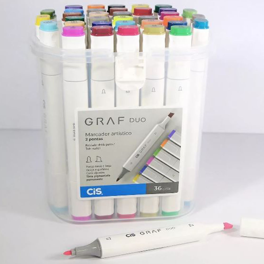 Estojo de Marcador Artistico Graf Duo 1.5/6.0Mm com 48 Cores - Cis