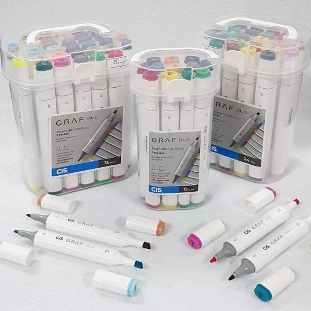 Estojo de Marcador Artistico Graf Duo 1.5/6.0Mm com 48 Cores - Cis