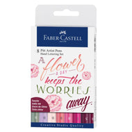 Estojo Caneta Pitt Artist Pen Lettering Tons Rosados 8 Unidades - Faber-castell 267124