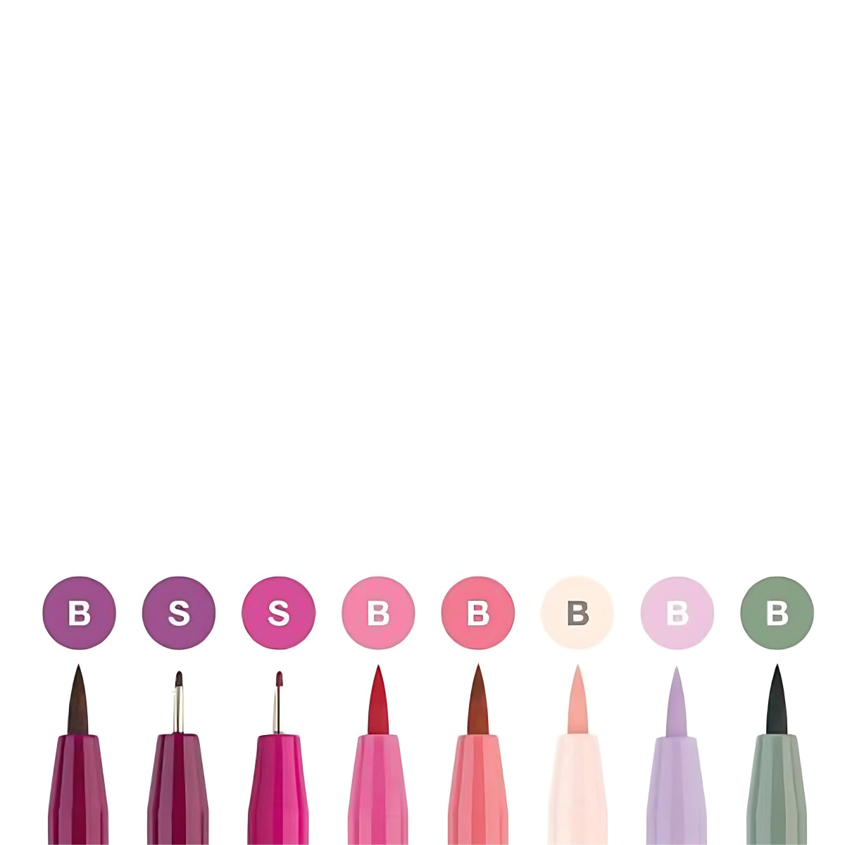 Estojo Caneta Pitt Artist Pen Lettering Tons Rosados 8 Unidades - Faber-castell 267124