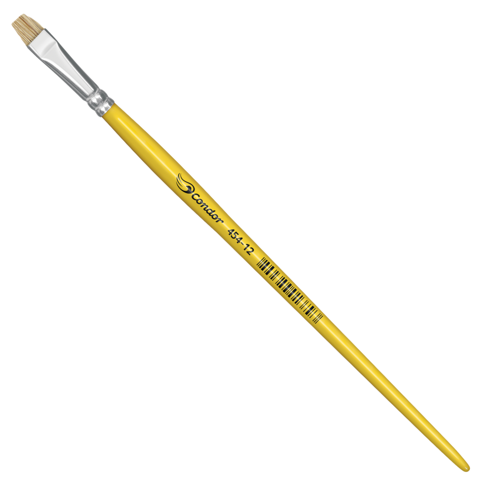 Pincel Condor 454 Chato Curto Lixado Pelo Natural