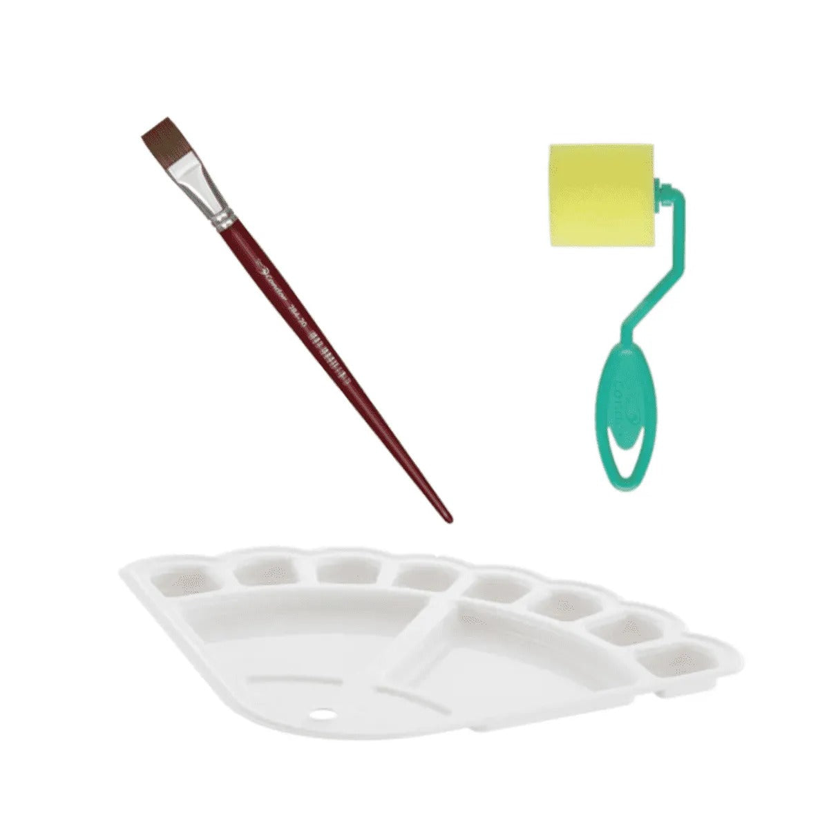 Kit Básico de Pincel para Pintura Condor 598 Godê Leque, Rolinho e Pincel 3 Unidades?