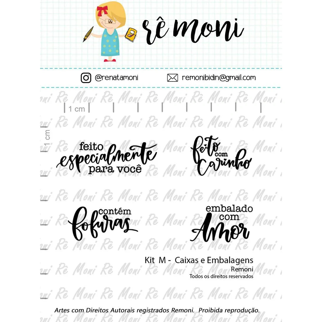 Cartela de Carimbos Caixas e Embalagens em Fotopolímero para Artesanato e Scrapbook - Lilipop