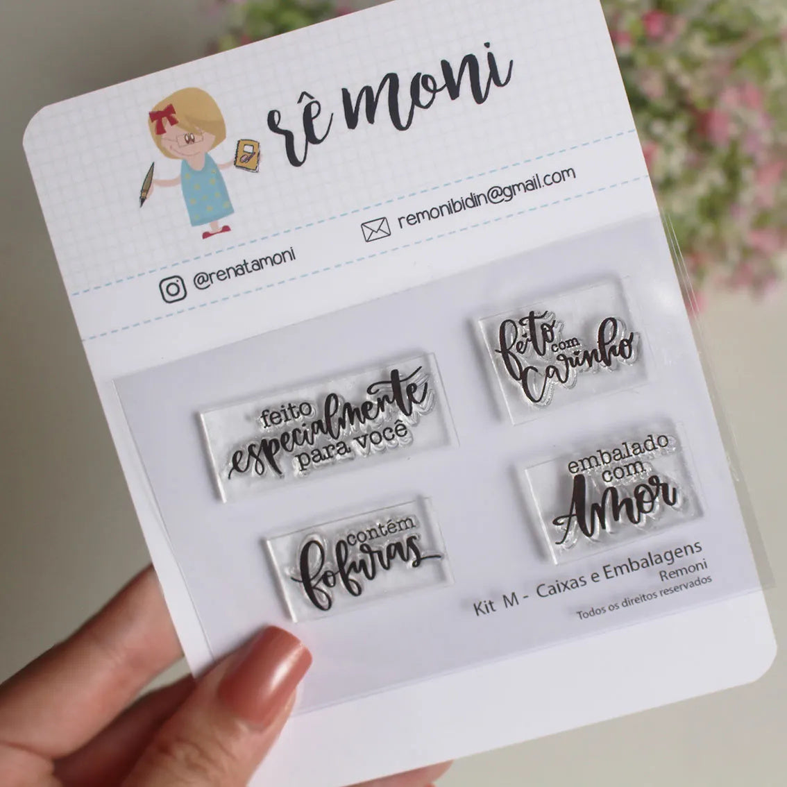 Cartela de Carimbos Caixas e Embalagens em Fotopolímero para Artesanato e Scrapbook - Lilipop