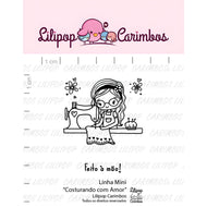Mini Carimbo Costurando com Amor para Artesanato e Scrapbook - Lilipop