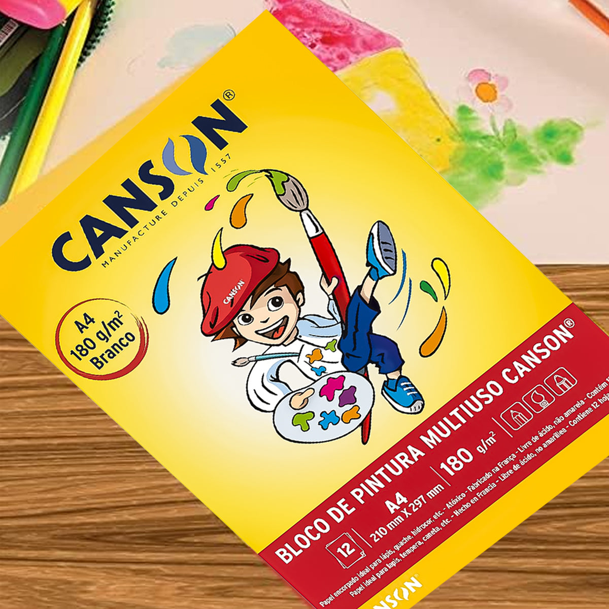 Bloco Papel Canson Bl Multi Tecnica 180gr A4 12 Folhas - 66667500