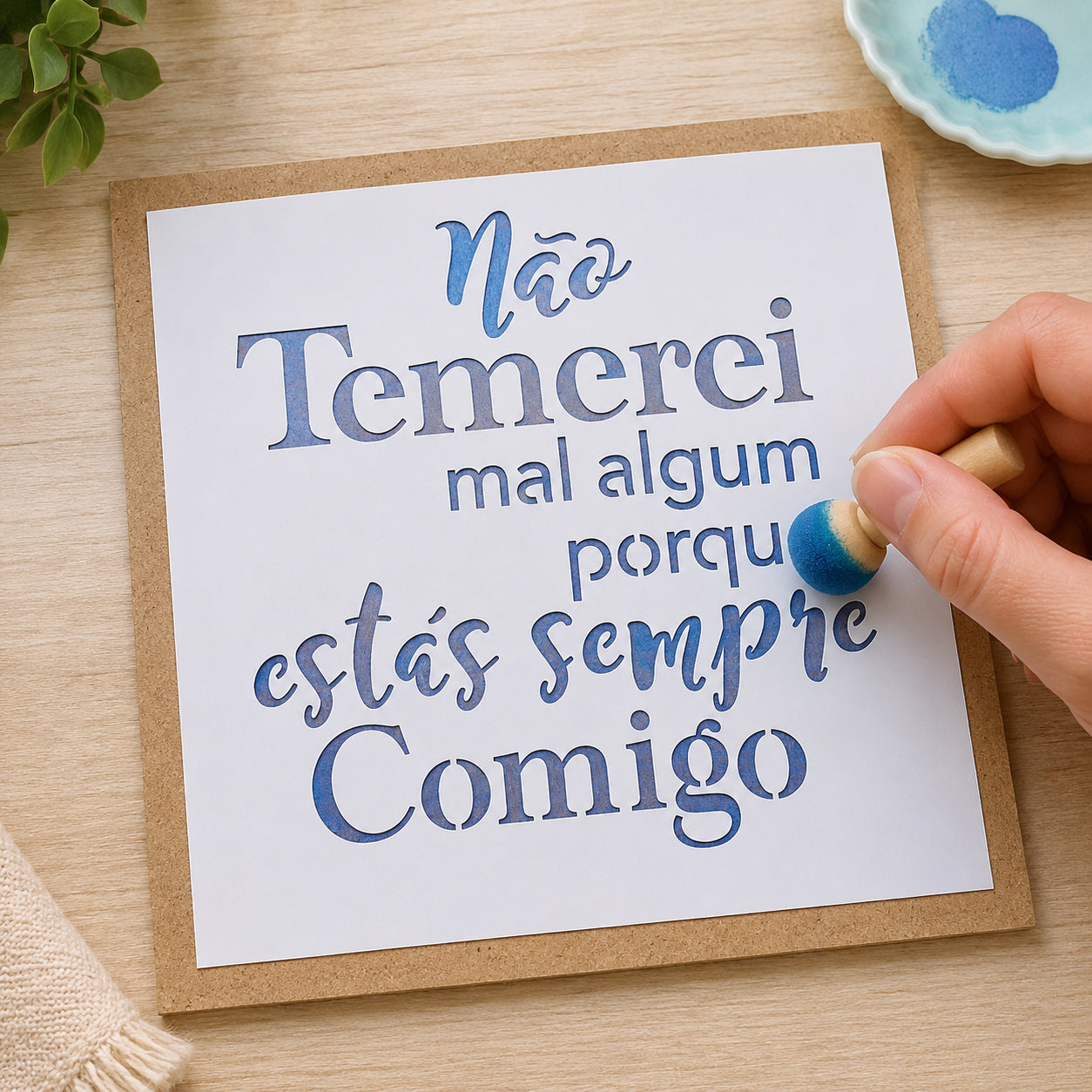 Stencil - Nao Temerei Mal 10x10cm para Pintura Decorativa e Artesanato St-x-302 - Litoarte