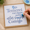 Stencil - Nao Temerei Mal 10x10cm para Pintura Decorativa e Artesanato St-x-302 - Litoarte