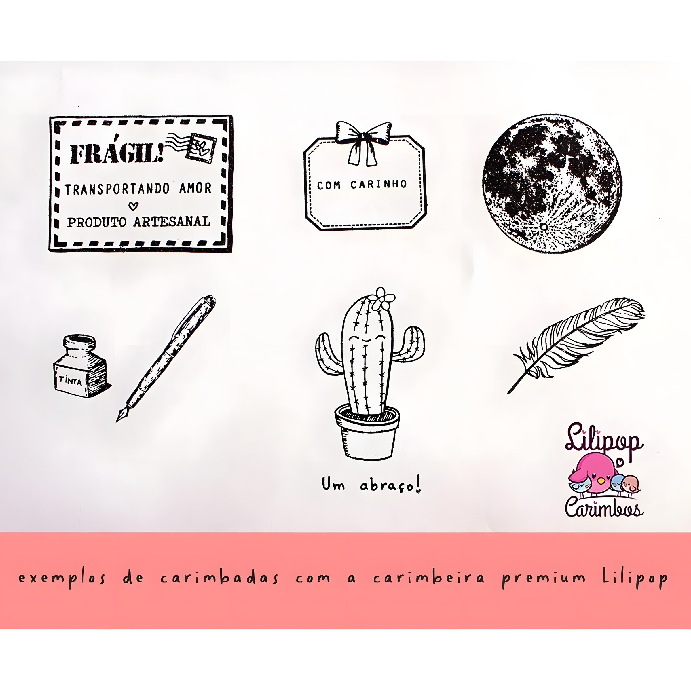 Carimbeira Premium Preta para Carimbos Scrapbook - Lilipop