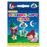 Estojo Massinha Soft para Modelar 90g com 6 Cores Glitter - Utiguti