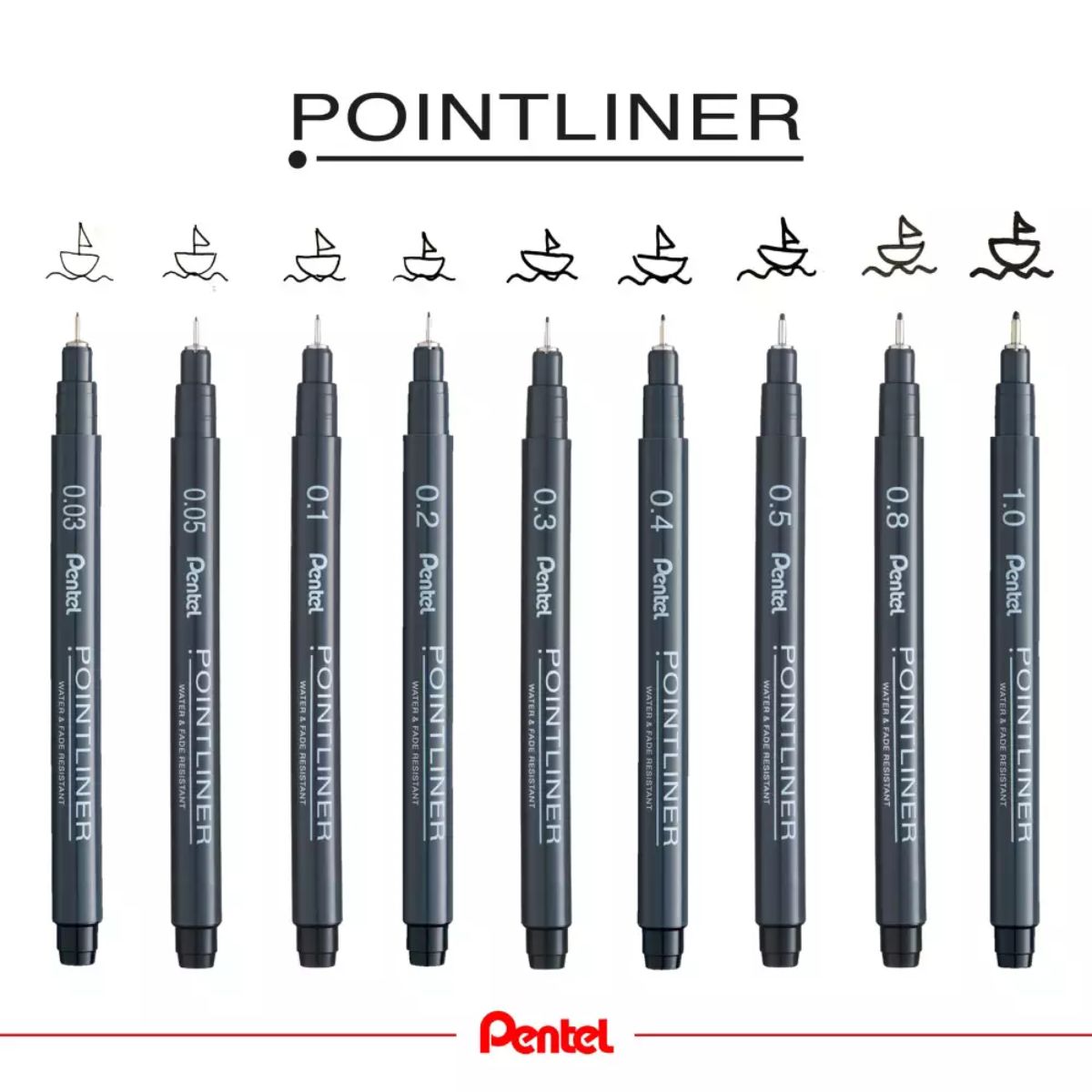 Caneta Nanquim Pointliner 0,05mm Preta - Pentel