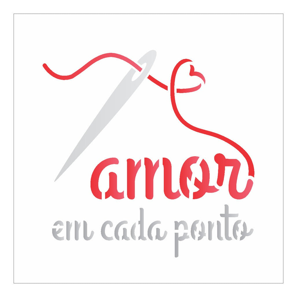 Stencil Opa 10x10cm - Frase Amor em Cada Ponto - 3033