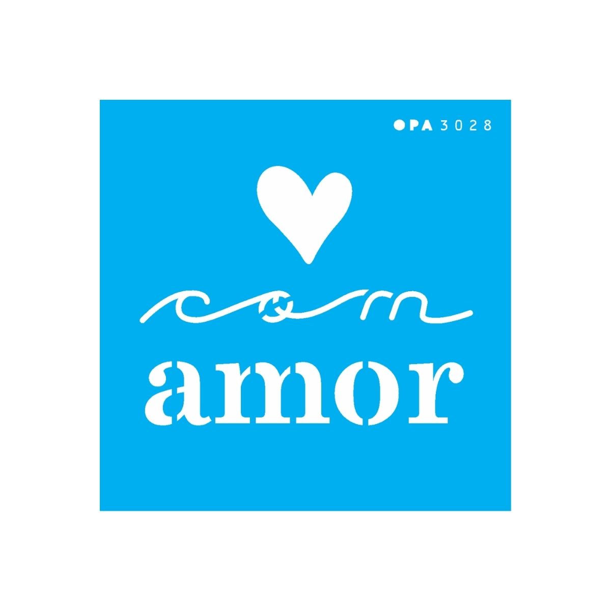 Stencil Opa 10x10cm - Frase com Amor - 3028