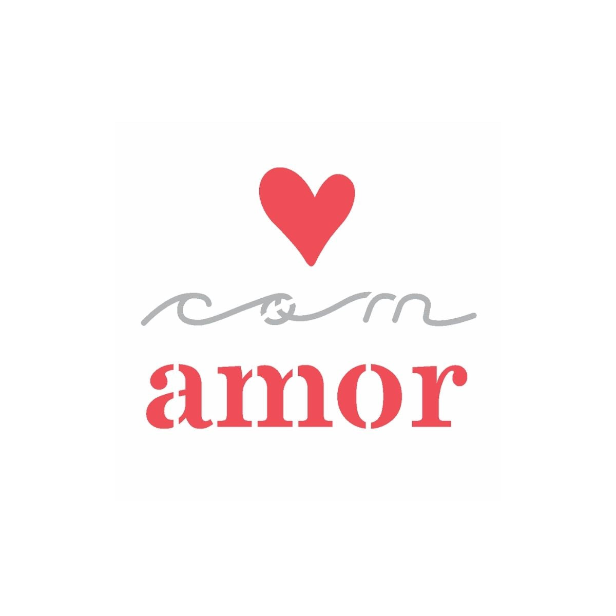 Stencil Opa 10x10cm - Frase com Amor - 3028