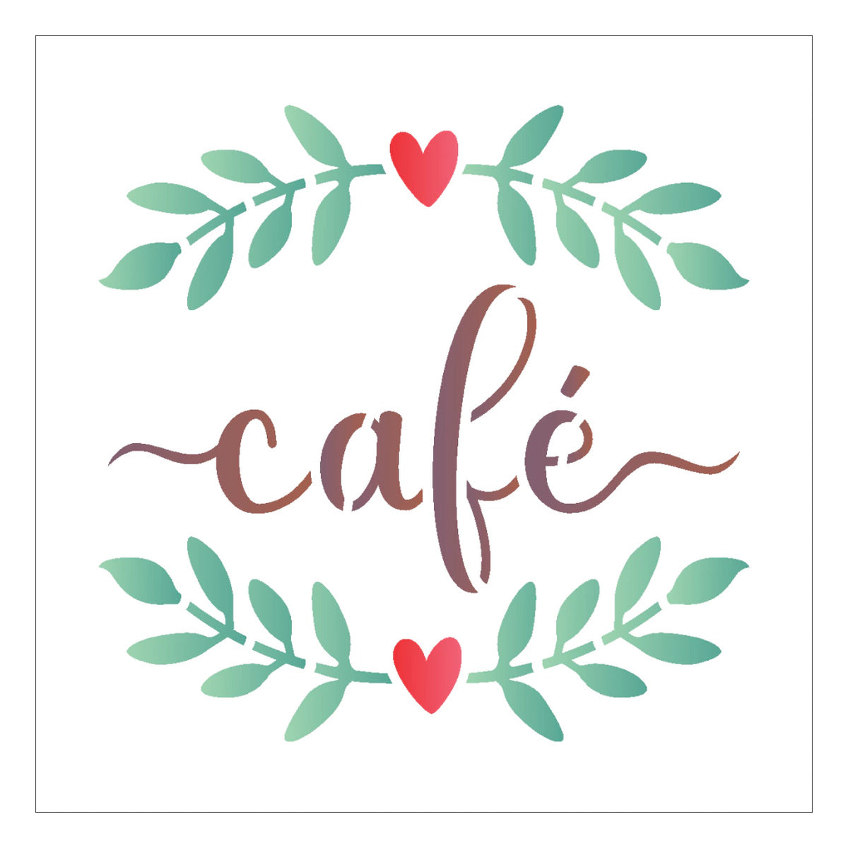 Stencil Palavra Café 10x10cm para Pintura Decorativa e Artesanato 3047 - Opa
