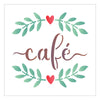 Stencil Palavra Café 10x10cm para Pintura Decorativa e Artesanato 3047 - Opa