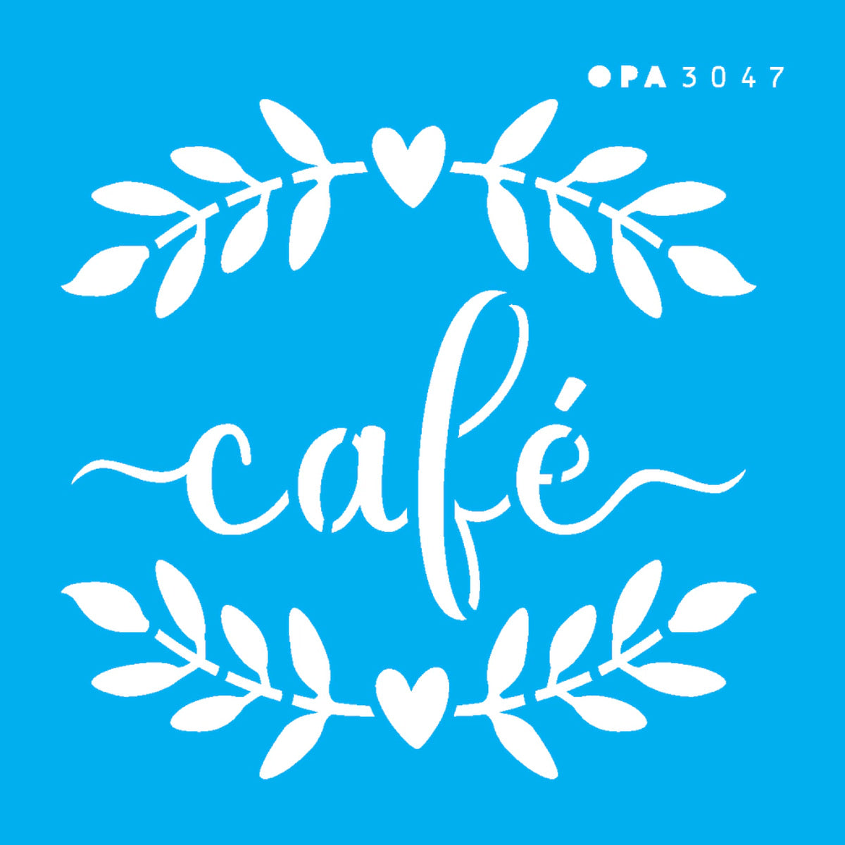 Stencil Palavra Café 10x10cm para Pintura Decorativa e Artesanato 3047 - Opa